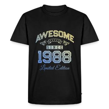 1988 awesome since - Men's Premium Organic T-Shirt - black - Front - Nico (187cm)