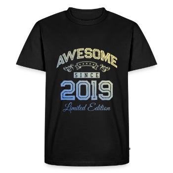 2019 awesome since - Men's Premium Organic T-Shirt - black - Front - Nico (187cm)