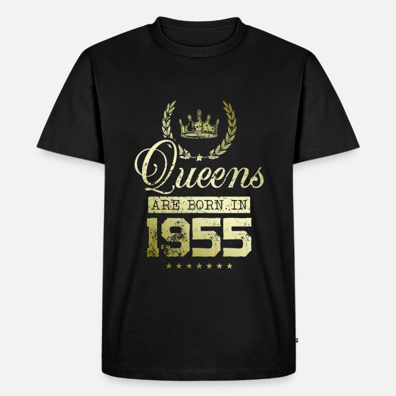 Queens born in 1955 - Männer Premium Bio T-Shirt - Schwarz
