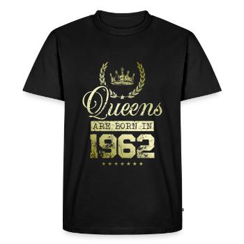 Queens born in 1962 - Men's Premium Organic T-Shirt - black - Front - Nico (187cm)