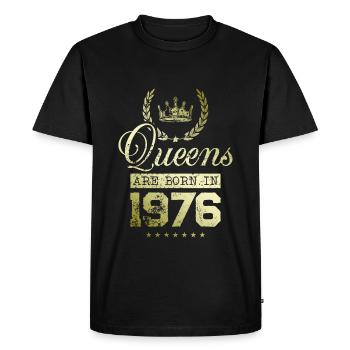 Queens born in 1976 - Men's Premium Organic T-Shirt - black - Front - Nico (187cm)