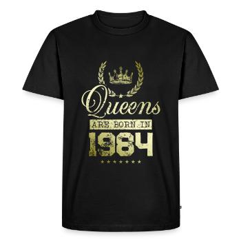 Queens nées en 1984 - T-shirt Premium bio Homme - noir - Devant - Nico (187cm)