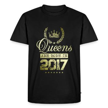 Queens born in 2017 - Men's Premium Organic T-Shirt - black - Front - Nico (187cm)