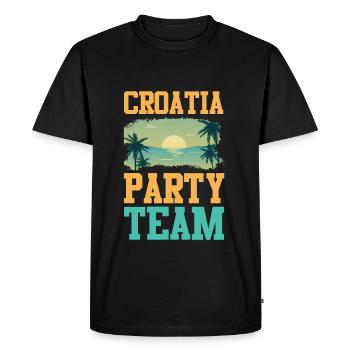 Croatia Party Team - Men's Premium Organic T-Shirt - black - Front - Nico (187cm)