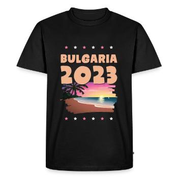 Bulgaria 2023 - Men's Premium Organic T-Shirt - black - Front - Nico (187cm)