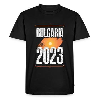 Bulgaria 2023 - Men's Premium Organic T-Shirt - black - Front - Nico (187cm)