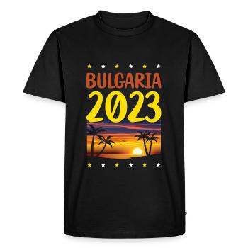 Bulgaria 2023 - Men's Premium Organic T-Shirt - black - Front - Nico (187cm)