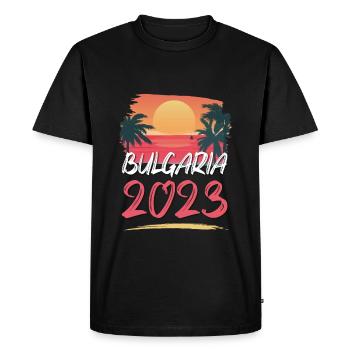 Bulgaria 2023 - Men's Premium Organic T-Shirt - black - Front - Nico (187cm)