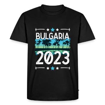 Bulgaria 2023 - Men's Premium Organic T-Shirt - black - Front - Nico (187cm)
