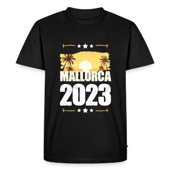 Mallorca 2023 - Men's Premium Organic T-Shirt - black - Front - Nico (187cm)