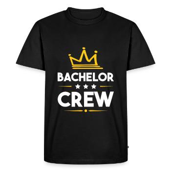 Bachelor Crew - Men's Premium Organic T-Shirt - black - Front - Nico (187cm)