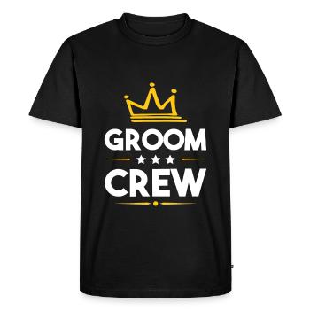 Groom Crew - Men's Premium Organic T-Shirt - black - Front - Nico (187cm)