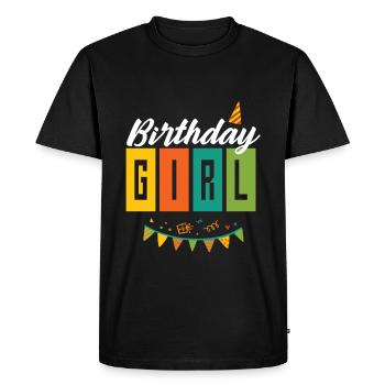 Fille d’anniversaire - T-shirt Premium bio Homme - noir - Devant - Nico (187cm)