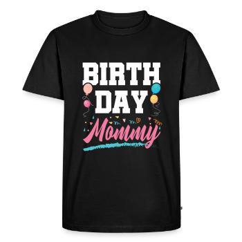Birthday Mom - Men's Premium Organic T-Shirt - black - Front - Nico (187cm)