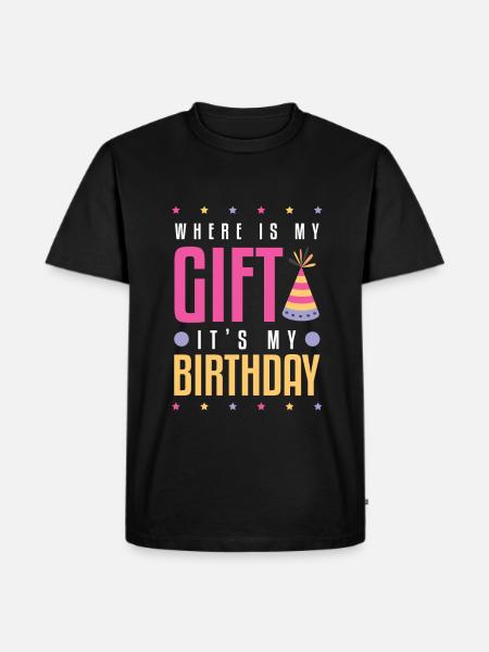 Fødselsdagsgave - Herre Premium økologisk T-shirt - sort