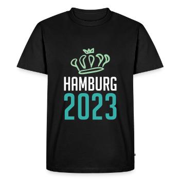 Hambourg 2023 Krone - T-shirt Premium bio Homme - noir - Devant - Nico (187cm)