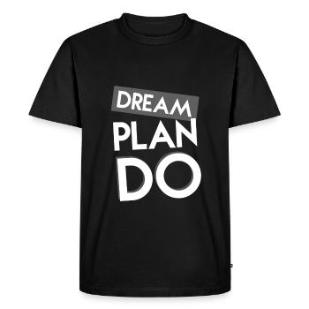 Success Dream - Men's Premium Organic T-Shirt - black - Front - Nico (187cm)