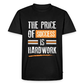 Success Hard Work - Men's Premium Organic T-Shirt - black - Front - Nico (187cm)