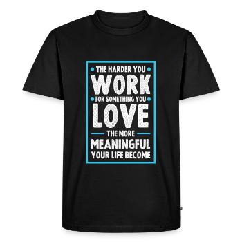 Success Work - Men's Premium Organic T-Shirt - black - Front - Nico (187cm)