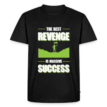 Success Best Revenge - Men's Premium Organic T-Shirt - black - Front - Nico (187cm)