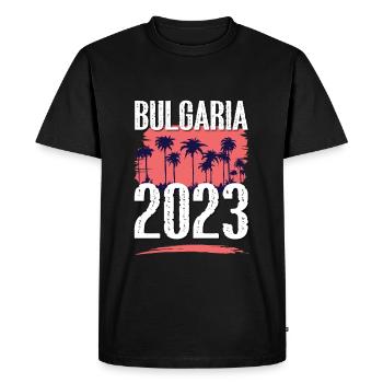 Bulgaria 2023 - Men's Premium Organic T-Shirt - black - Front - Nico (187cm)