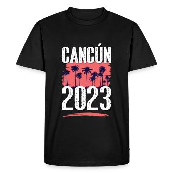 Cancun 2023 - T-shirt Premium bio Homme - noir - Devant - Nico (187cm)