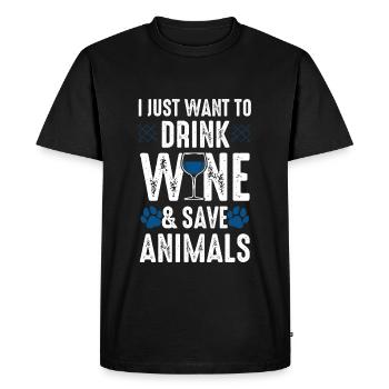 Vin de bien-être animal - T-shirt Premium bio Homme - noir - Devant - Nico (187cm)