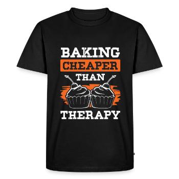 Baking Therapy - Men's Premium Organic T-Shirt - black - Front - Nico (187cm)