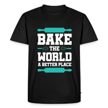Baking Baker - Men's Premium Organic T-Shirt - black - Front - Nico (187cm)