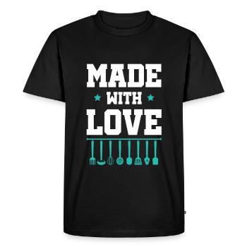Aimer cuisiner - T-shirt Premium bio Homme - noir - Devant - Nico (187cm)