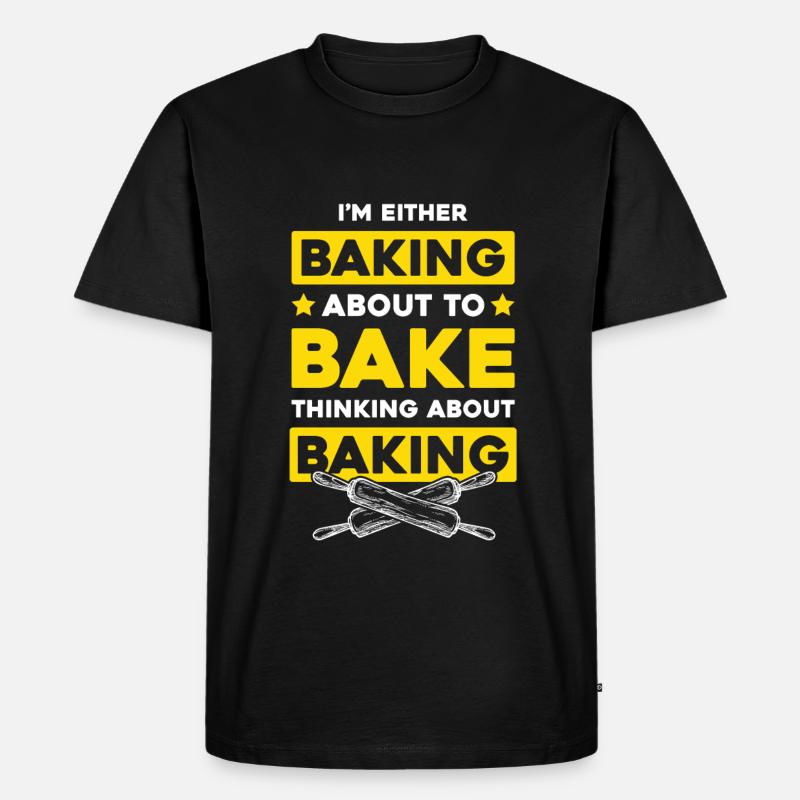backen bäcker - Männer Premium Bio T-Shirt - Schwarz