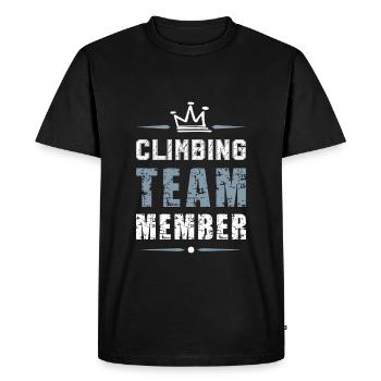 Climbing Team - Men's Premium Organic T-Shirt - black - Front - Nico (187cm)