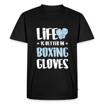 Boxer Boxing Gloves - Men's Premium Organic T-Shirt - black - Front - Nico (187cm)