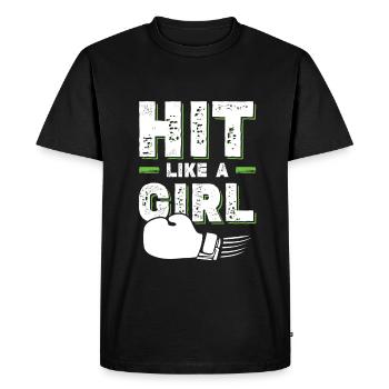 Boxer Girl - T-shirt Premium bio Homme - noir - Devant - Nico (187cm)
