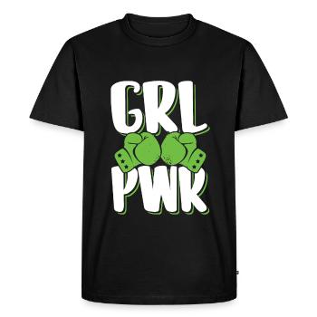Boxe fille fille - T-shirt Premium bio Homme - noir - Devant - Nico (187cm)
