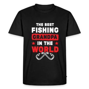 Grand-père Fischer - T-shirt Premium bio Homme - noir - Devant - Nico (187cm)