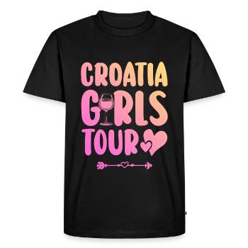Croatia Party Team - Men's Premium Organic T-Shirt - black - Front - Nico (187cm)