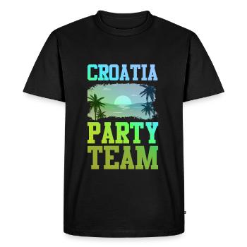 Croatia Party Team - Men's Premium Organic T-Shirt - black - Front - Nico (187cm)