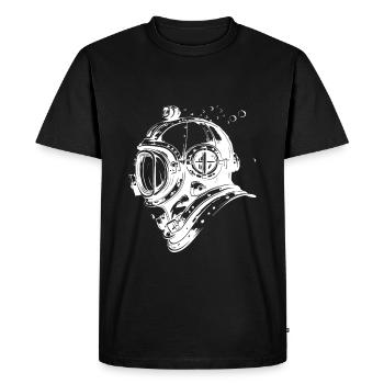 Casque de plongée Apnée de plongée vintage - T-shirt Premium bio Homme - noir - Devant - Nico (187cm)