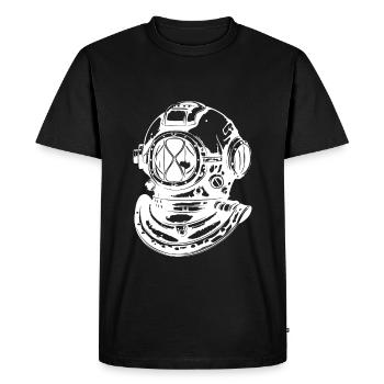 Casque de plongée Apnée Plongée Vintage - T-shirt Premium bio Homme - noir - Devant - Nico (187cm)