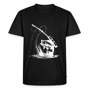 Symbole de pêche Pêche au poisson - T-shirt Premium bio Homme - noir - Devant - Nico (187cm)