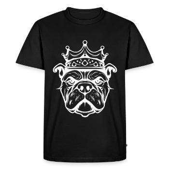 Bulldog Crown Dog King - T-shirt Premium bio Homme - noir - Devant - Nico (187cm)