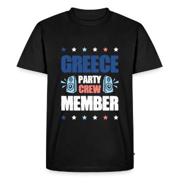 Greece Party Crew - Men's Premium Organic T-Shirt - black - Front - Nico (187cm)
