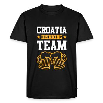 Croatia Drinking Team - Men's Premium Organic T-Shirt - black - Front - Nico (187cm)