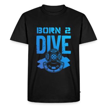 Né pour plonger - T-shirt Premium bio Homme - noir - Devant - Nico (187cm)
