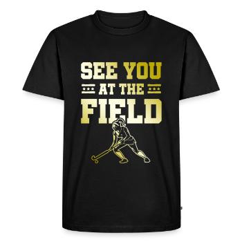 Sport de hockey sur gazon - T-shirt Premium bio Homme - noir - Devant - Nico (187cm)
