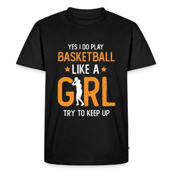 Basketball féminin - T-shirt Premium bio Homme - noir - Devant - Nico (187cm)