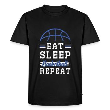 Manger dormir Basketball Répéter - T-shirt Premium bio Homme - noir - Devant - Nico (187cm)