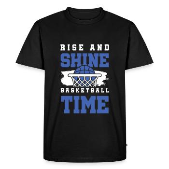 Shine Basketball - Men's Premium Organic T-Shirt - black - Front - Nico (187cm)