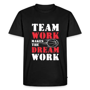 Travail d’équipe Basketball - T-shirt Premium bio Homme - noir - Devant - Nico (187cm)